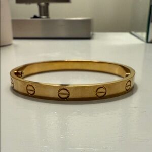 Gold Bangle Bracelet Love Screw Locked